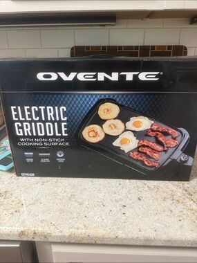 Ovente Electric Griddle Non-Stick Cooking Surface - Black